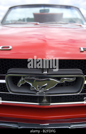 Ford Mustang konvertierbar schließen vorne, Kühlergrill und Abzeichen Stockfoto