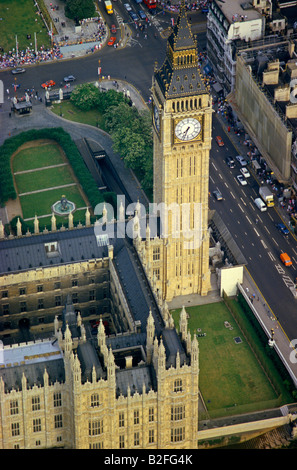 Luftaufnahme von "Big Ben" und der "Houses of Parliament" in London Stockfoto