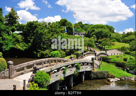 Suizen Ji Jojuen Garten, Kumamoto, Kumamoto-Präfektur, Kyushu, japan Stockfoto