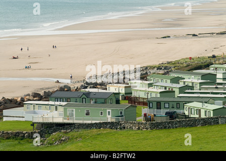 Permanentes festes Ferienhaus Caravan Park Barmouth Gwynedd UK Seaside Resort Westküste von Nordwales Juli 2008 2000s HOMER SYKES Stockfoto