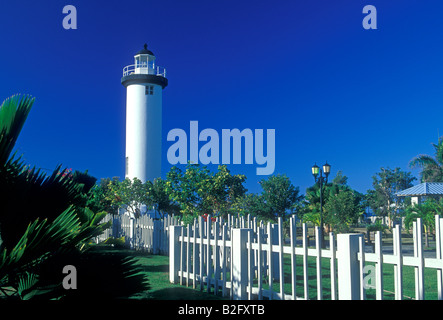 Punta Higuero Leuchtturm, El Faro, Leuchtturm, unbemannten Leuchtturm, Rincon, Puerto Rico, Karibik, Westindien Stockfoto
