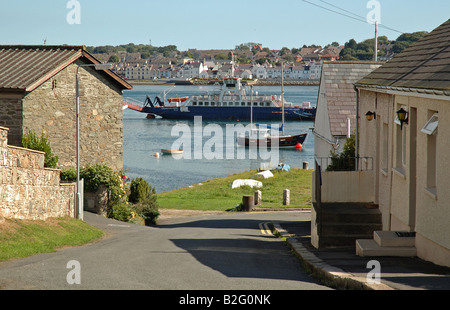 Blick auf Straße in Strangford Dorf Ansichten über Strangford Lough auf Portaferry Northern Ireland Stockfoto