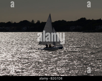 Segelboot auf der Great South Bay auf Long Island, Suffolk County, New York, USA Stockfoto