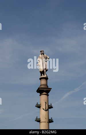 Statue von Christoph Kolumbus am Columbus Circle in New York City Stockfoto