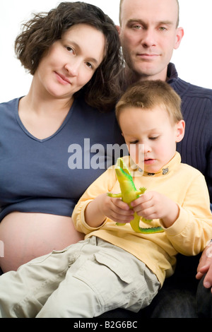 Familie schwangere werdende Mutter Vater zu Eltern-Kind-Familie Fotografie-Mann-Frau Stockfoto