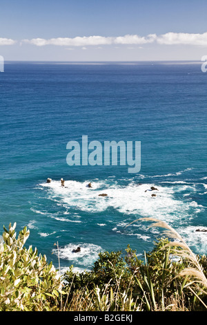 TASMANISCHE SEE VON KNIGHTS POINT LOOKOUT IN DER NÄHE VON HAAST RIVER SÜDINSEL NEUSEELAND Stockfoto