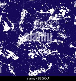 Nahtloses wiederholten Tinte Splat-Design in weiß und blau Stockfoto