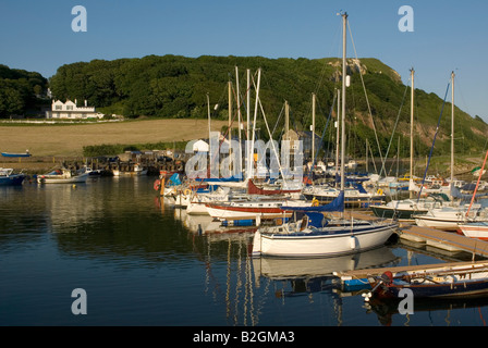 Teil des Hafenbeckens am Seaton, Devon, an der Mündung des Fluss-Axt Stockfoto