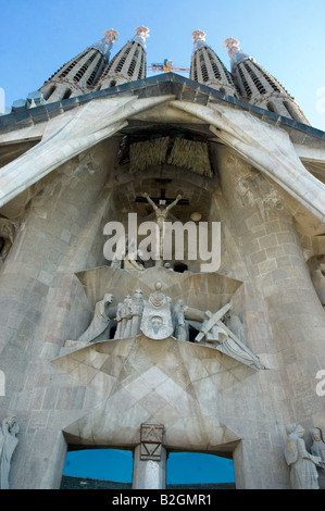 Sagrada Familia Fassadendetails Barcelona Spanien Stockfoto