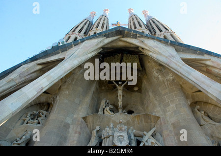 Sagrada Familia Fassadendetails Barcelona Spanien Stockfoto