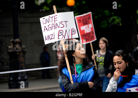 Nationale anti-faschistischen BNP marschieren durch London 21. Juni 2008 Stockfoto