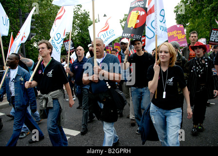 Nationale anti-faschistischen BNP marschieren durch London 21. Juni 2008 Stockfoto