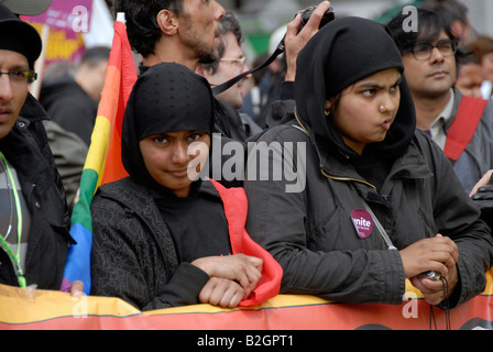 Nationale anti-faschistischen BNP marschieren durch London 21. Juni 2008 Stockfoto