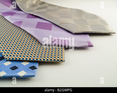 Krawatten, Seide Muster auf reichen Stoff zeigt hautnah Stockfoto