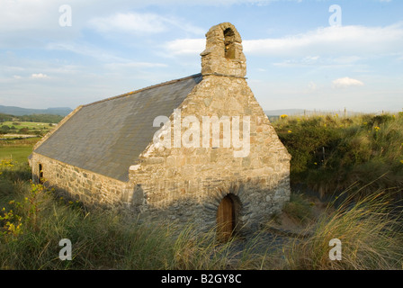 St. Saint Tanwg Llandanwg "Kirche in Sanddünen" Gwynedd UK West Küste von Nordwales Stockfoto