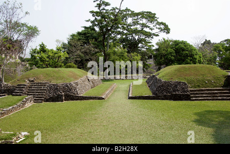 Ballspielplatz, Juego de Pelota, archäologische Stätte Palenque Bundesstaat Chiapas, Mexico Stockfoto
