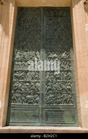 Kathedrale San Nicola Tür, Noto, Sizilien, Italien Stockfoto