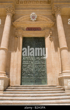 Kathedrale San Nicola Tür, Noto, Sizilien, Italien Stockfoto