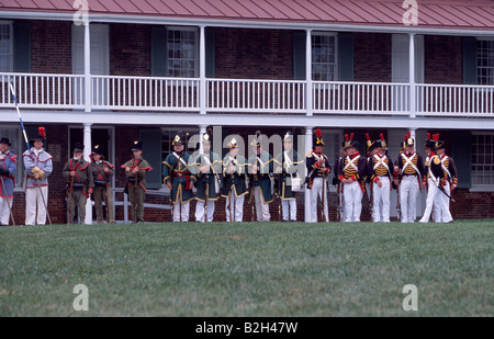 Reenactors des Krieges von 1812, Star Spangled Banner Tag, Fort McHenry, Baltimore, Maryland Stockfoto