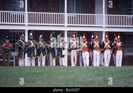 Reenactors des Krieges von 1812, Star Spangled Banner Tag, Fort McHenry, Baltimore, Maryland Stockfoto