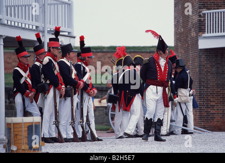 Reenactors des Krieges von 1812, Star Spangled Banner Tag, Fort McHenry, Baltimore, Maryland Stockfoto