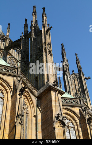 Das gotische äußere von der St Wenceslas Kapelle St. Vitus s Kathedrale auf der Prager Burg Stockfoto