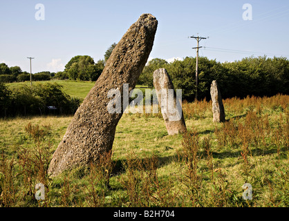 Harolds Steinen oder den drei Steinen Konglomeraten Felsen errichtet in der Bronzezeit Trellech Wales UK Stockfoto