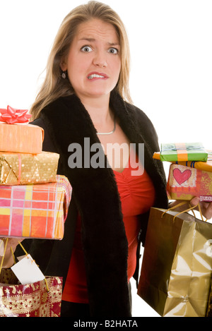 Weihnachten Geschenk Box Weihnachten Geburtstag Geschenke Valentinstag Frau anwesenden präsentiert Stockfoto