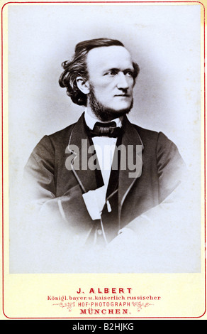 Wagner, Richard, 22.5.1313 - 13.2.1883, deutscher Komponist, Porträt, Carte-de-visit von Josef Albert, München, ca. 1865, Stockfoto