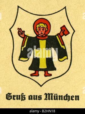 Heraldik, Wappen, Deutschland, München, Ende der 40er Jahre, Stockfoto