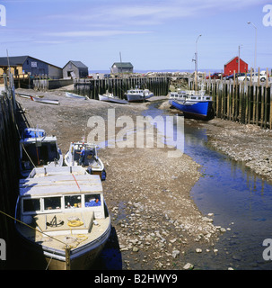 Geographie / Reisen, Kanada, New Brunswick, Bay Of Fundy, Fischerdorf, Hall£ s Hafen, Hafen, weltweit höchsten Tidenhub Stockfoto