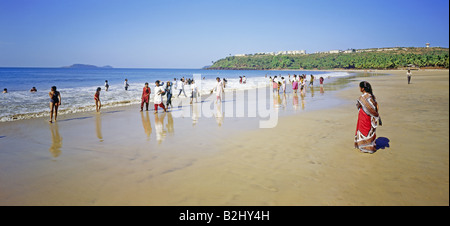 Geographie / Reisen, Indien, Goa, Strand am Hotel Oberoi Bogmalo Strand, Urlaub, Ferien, Urlaub, Panoramablick, indische wo Stockfoto