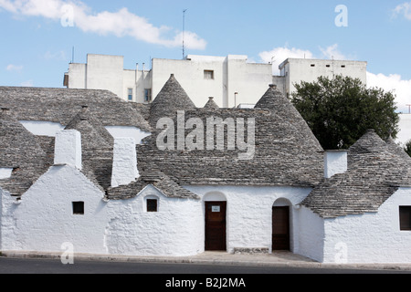 Die einzigartige Zone Trulli in Alberobello, Bari, Apulien, Italien ist ein UNESCO-Weltkulturerbe Stockfoto