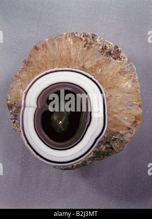 Geologie, Mineralien, gebänderter Achat - wie Onyx, private Sammlung, Additional-Rights - Clearance-Info - Not-Available Stockfoto
