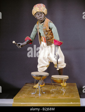 Weihnachten, Krippen, Krippenspiel, Figuren, Musiker mit Kettledrum, "Palastkrippe", Neapel, Italien, zweite Hälfte des 18. Jahrhunderts, Bayerisches Nationalmuseum, München, Stockfoto