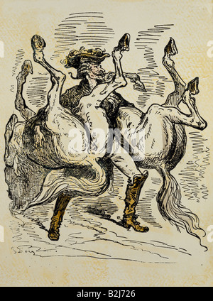 Bildende Kunst, Dore, Gustave (1832-1883), Illustration, farbig, von 'Die wunderbaren Reisen des, Artist's Urheberrecht nicht gelöscht werden Stockfoto