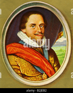 Maurice von Nassau, 13.11.1567 - 23.4.1625, statthalter von Holland und Seeland 1584 - 23.4.1625, Porträt, Druck, 20. Jahrhundert, nach Miniatur von Balthazar Gerbier d' Ouvilly (1593 - 1667), Stockfoto
