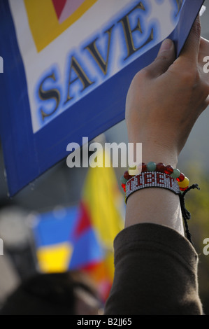 Freies Tibet-Proteste in Tokyo 2008 Stockfoto