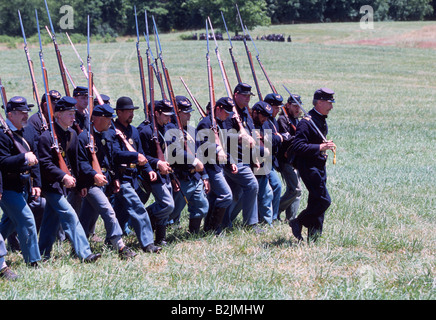 Unionssoldaten auf 139. Schlacht von Gettysburg Reenactment Stockfoto