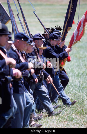 Unionssoldaten auf 139. Schlacht von Gettysburg Reenactment Stockfoto