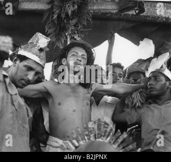 Geographie/Reisen, Nicaragua, Tradition/Folklore, Passionsspiel, Kreuzigung Jesu Christi, 1950er Jahre, Stockfoto