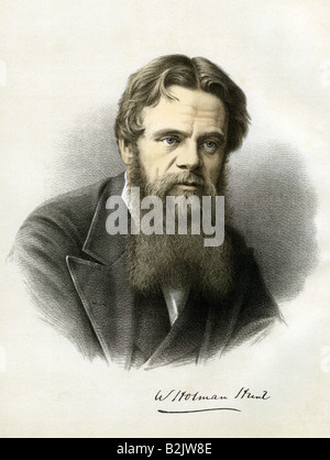 Hunt, William Holman, 2.4.187 - 7.9.1910, britischer Maler, Porträt, lithograph, Colored, England, 19. Jahrhundert, Stockfoto