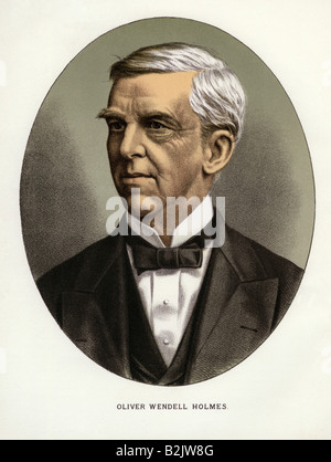 Holmes, Oliver Wendell Sr., 29.8.1809 - 8.10.1894, amerikanischer Arzt, Autor/Schriftsteller, Porträt, lithograph, farbig, 19. Jahrhundert, Stockfoto