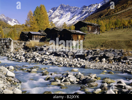 Geographie/Reisen, Schweiz, Wallis, Landschaften, Fluss Lonza, Schinhorn, Additional-Rights - Clearance-Info - Not-Available Stockfoto