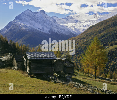 Geographie/Reisen, Schweiz, Wallis, Landschaften, Saastal, Nollhorn und Saasglacier, Additional-Rights - Clearance-Info - Not-Available Stockfoto