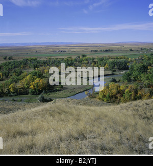 Geographie/Reisen, USA, Montana, Landschaften, Little Bighorn Battlefield, Little Bighorn River, Additional-Rights - Clearance-Info - Not-Available Stockfoto