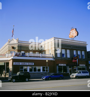 Geographie/Reisen, USA, Wyoming, Cody, Gastronomie, Irma Hotel, erbaut 1902 von William Frederick Cody, Außenansicht, Additional-Rights - Clearance-Info - Not-Available Stockfoto