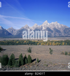 Geographie/Reisen, USA, Wyoming, Landschaften, Grand Teton National Park, Ansicht von Teton Punkt auf der Teton Range mit Grand Teton, Additional-Rights - Clearance-Info - Not-Available Stockfoto