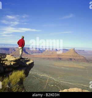 Geographie/Reisen, USA, Utah, Landschaften, Schloss Tal, Ansicht von Porcupine Rim auf Castleton Turm und Castle Rock, Additional-Rights - Clearance-Info - Not-Available Stockfoto