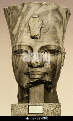 Amenophis III., König von Ägypten ca. 1402 - 1364 v. Chr. (18. Dynastie), Porträt, Kopf einer Kolossalstatue, Quarzit, Western Theben, British Museum, London, Stockfoto